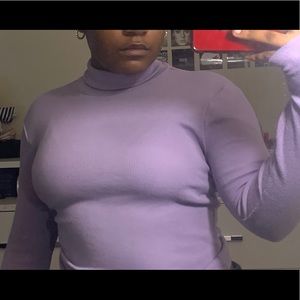 long sleeve purple turtle neck